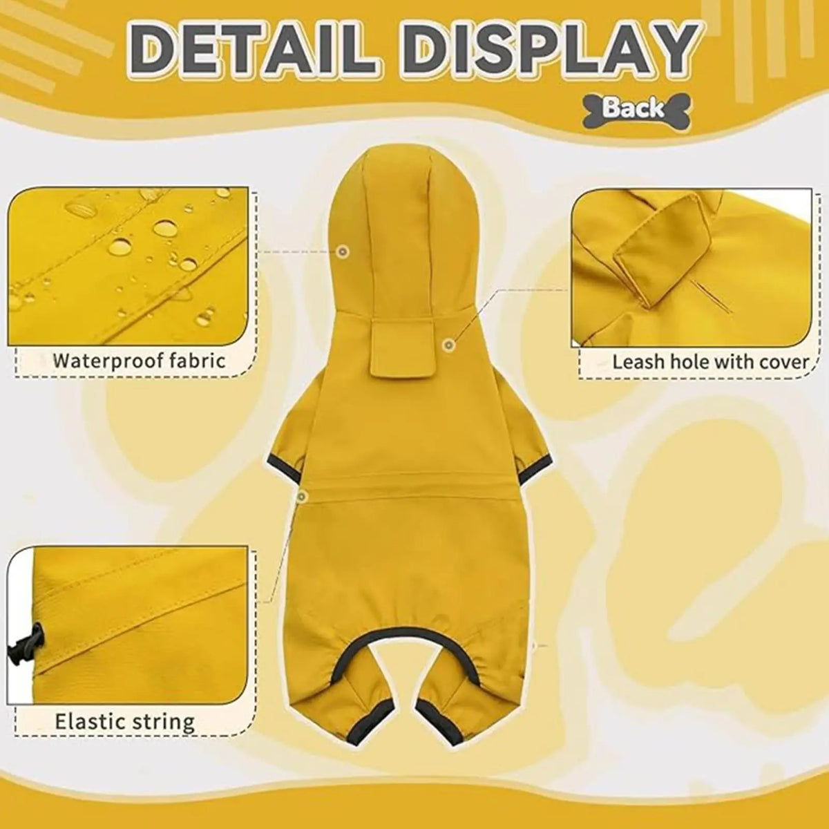 High-Visibility Waterproof Dog Raincoat – Adjustable Hooded Rain Jacket
