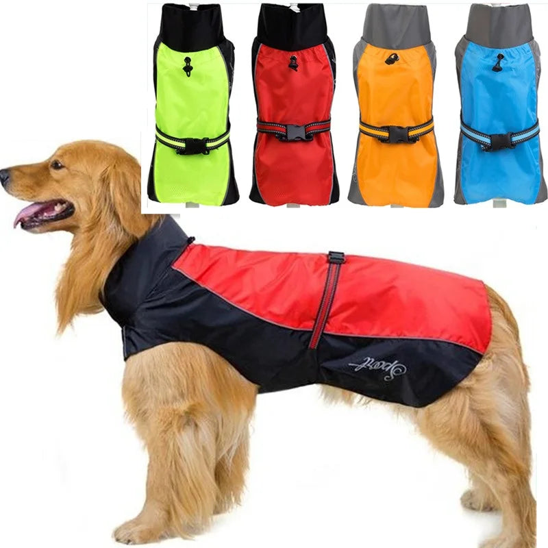 Reflective Waterproof Dog Windbreaker – Adjustable Rain Jacket for Small to Large Dogs