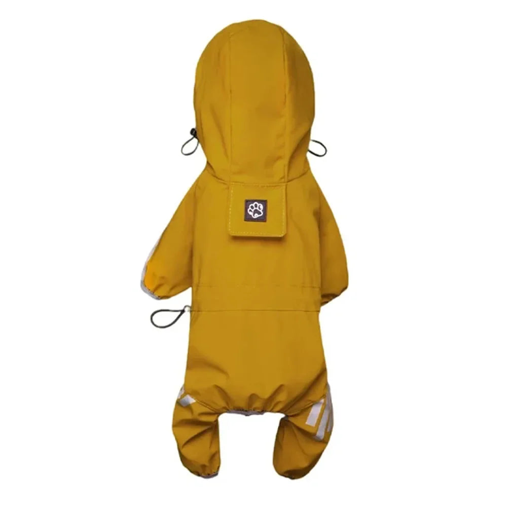 PU Waterproof Pet Raincoat – Reflective Hooded Jacket for Dogs & Cats
