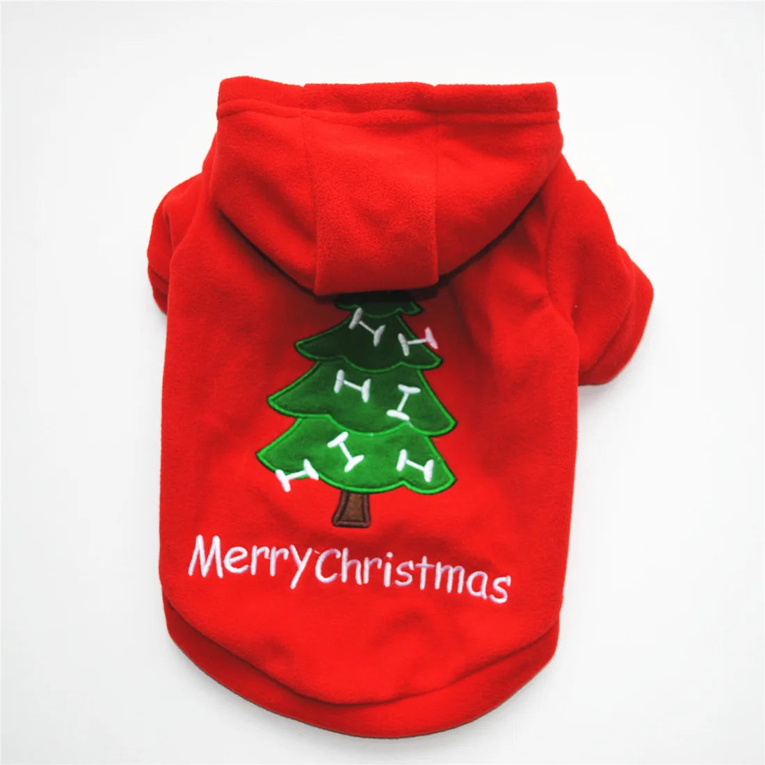 Christmas Fleece Pet Hoodie – Warm Holiday Sweater for Dogs & Cats