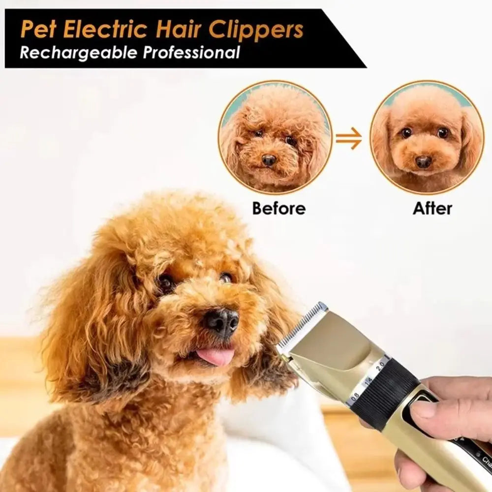 Professional USB Rechargeable Dog Hair Clippers – Silent 4-in-1 Pet Grooming Kit