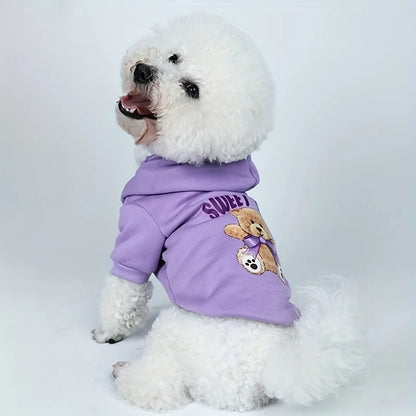 Velvet-Lined Pet Sweatshirt – Warm Printed Pullover for Dogs & Cats