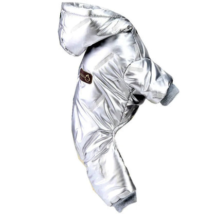 Thickened Waterproof Dog Winter Jumpsuit – Warm Hooded Coat for Small & Medium Dogs