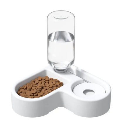 2-in-1 Gravity Pet Feeder & Water Dispenser – Space-Saving Corner Bowl