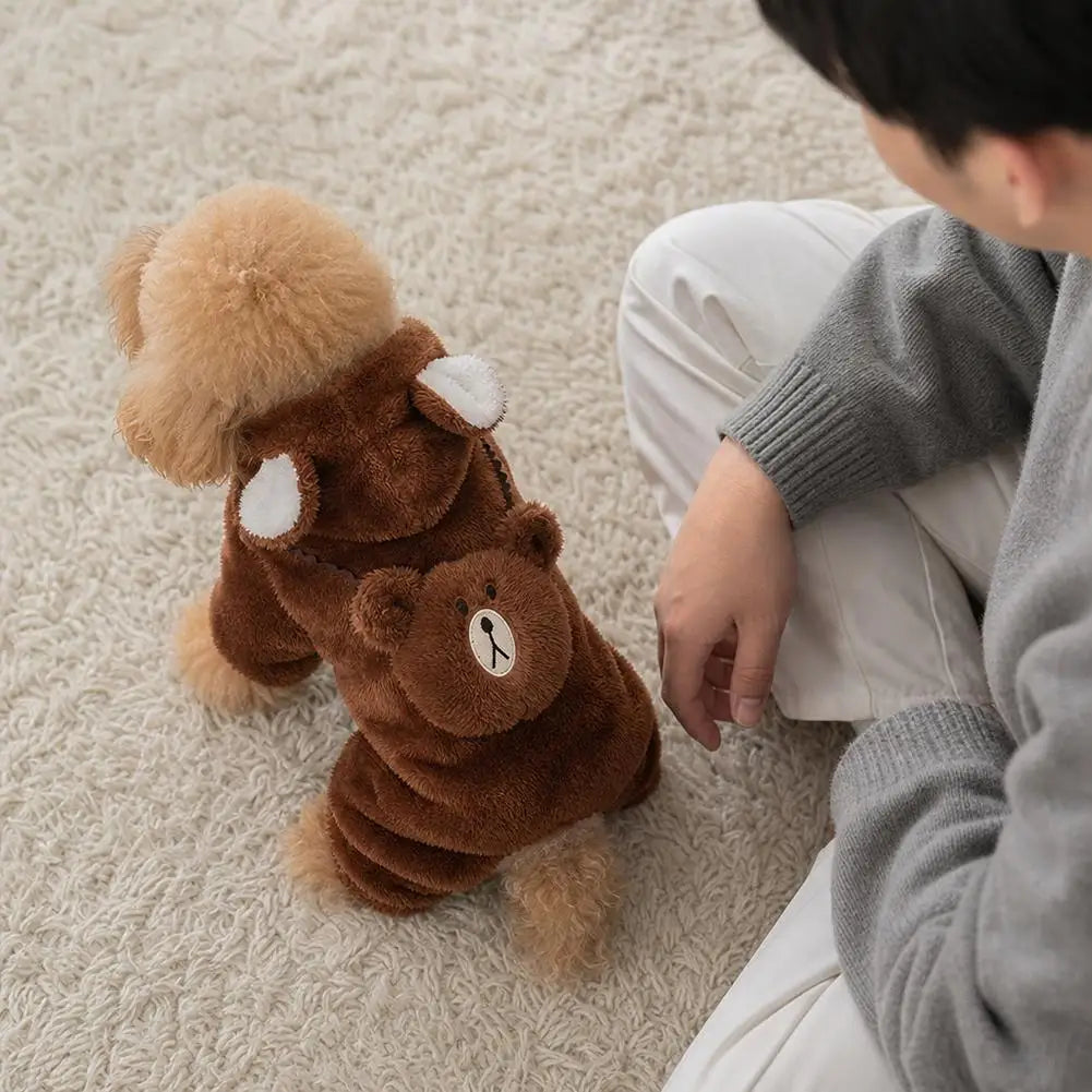Teddy Bear Plush Pet Vest – Warm Fleece Sweater for Dogs & Cats