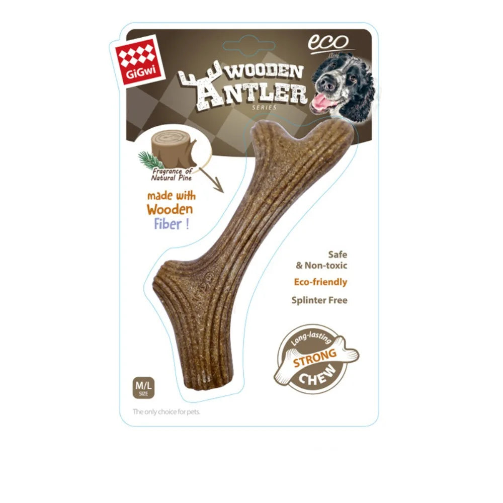 Natural Wooden Deer Antler Dog Chew Toy – Tough & Long-Lasting