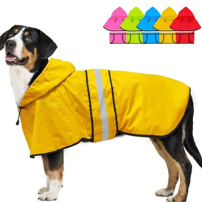 Waterproof Reflective Dog Raincoat – Adjustable Hooded Rain Jacket