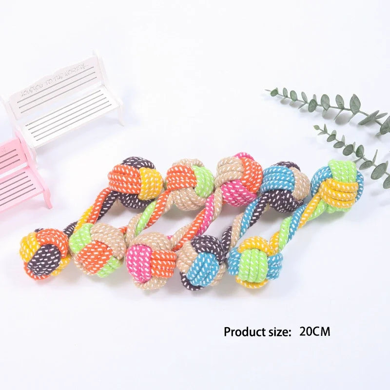 Interactive Cotton Rope Dog Ball – Dental Chew & Tug Toy