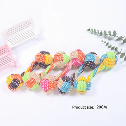 Interactive Cotton Rope Dog Ball – Dental Chew & Tug Toy