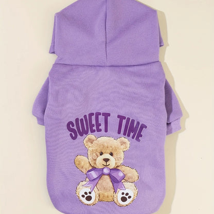 Velvet-Lined Pet Sweatshirt – Warm Printed Pullover for Dogs & Cats