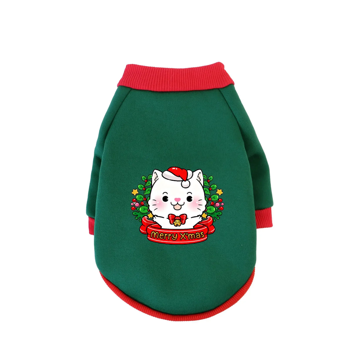 Christmas Cotton Pet Hoodie – Warm Winter Sweatshirt for Dogs & Cats