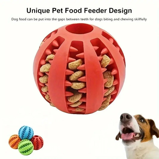 Interactive Treat-Dispensing Dog Ball – Chew & Dental Toy