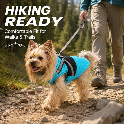 Reflective Padded Pet Winter Coat – Windproof Jacket with Harness for Dogs & Cats