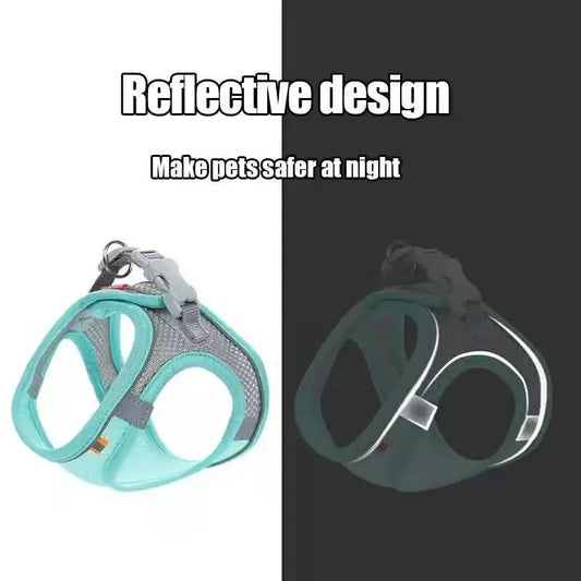 Reflective Pet Harness & Leash Set – Breathable Adjustable Vest