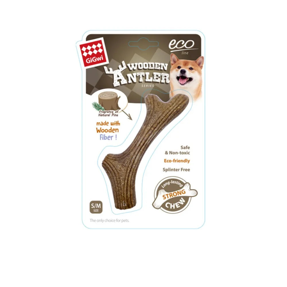 Natural Wooden Deer Antler Dog Chew Toy – Tough & Long-Lasting