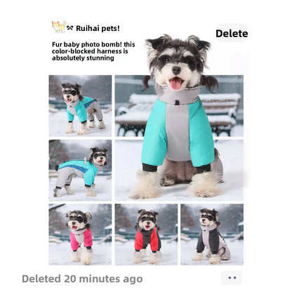 Arctic Velvet Lined Pet Winter Jumpsuit – Warm Reflective Waterproof Coat for Dogs