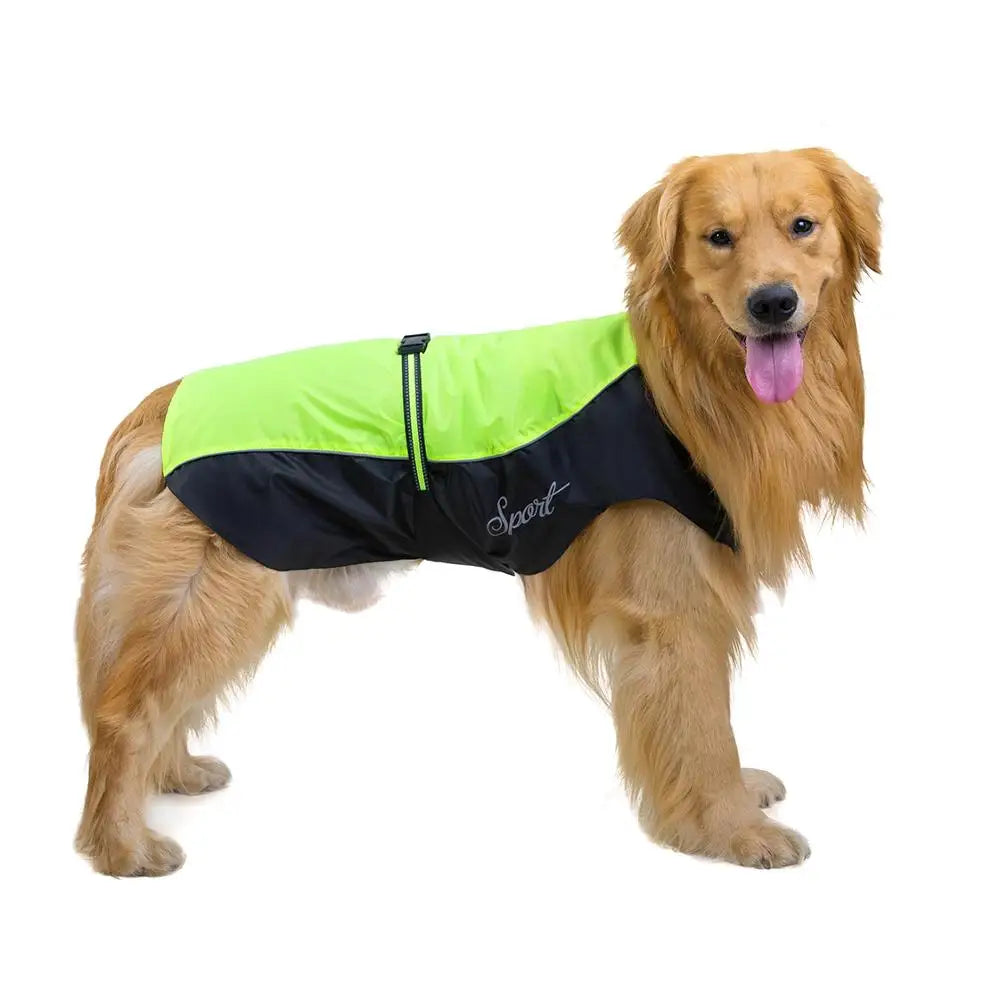 Reflective Waterproof Dog Windbreaker – Adjustable Rain Jacket for Small to Large Dogs