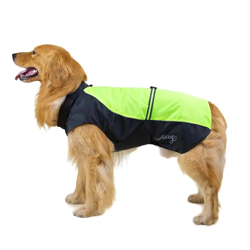 Reflective Waterproof Dog Windbreaker – Adjustable Rain Jacket for Small to Large Dogs