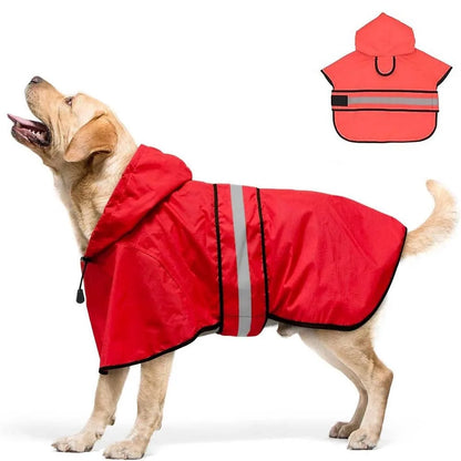Waterproof Reflective Dog Raincoat – Adjustable Hooded Rain Jacket