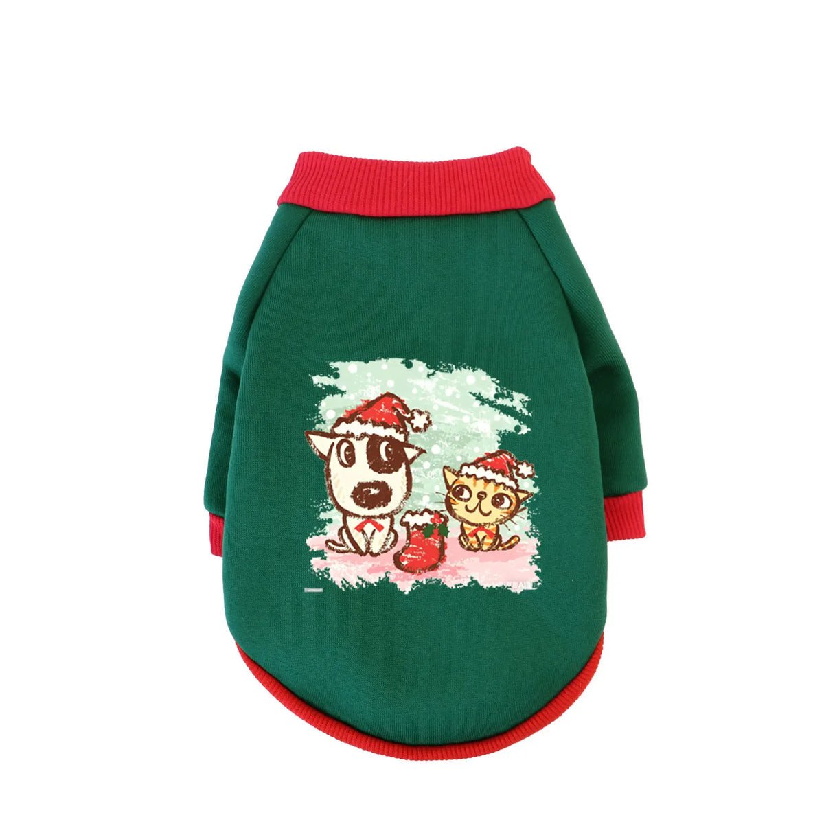 Christmas Cotton Pet Hoodie – Warm Winter Sweatshirt for Dogs & Cats