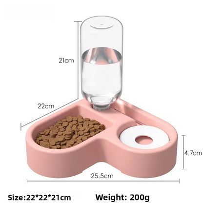 2-in-1 Gravity Pet Feeder & Water Dispenser – Space-Saving Corner Bowl