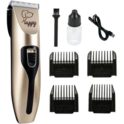 Professional USB Rechargeable Dog Hair Clippers – Silent 4-in-1 Pet Grooming Kit