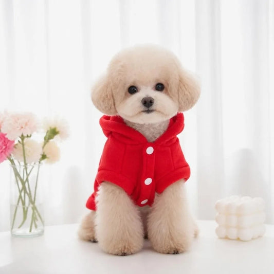 Red Halloween Dog Sweatshirt – Warm Casual Autumn & Winter Pet Hoodie