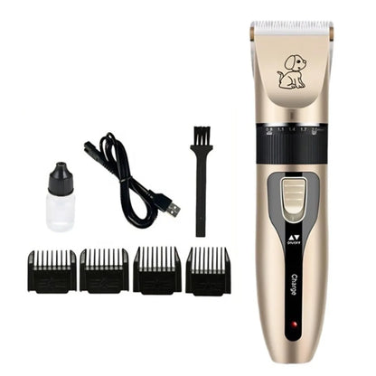 Professional USB Rechargeable Dog Hair Clippers – Silent 4-in-1 Pet Grooming Kit