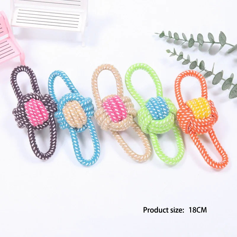 Interactive Cotton Rope Dog Ball – Dental Chew & Tug Toy