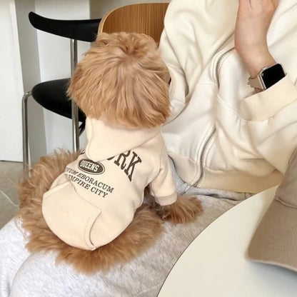 Letter Print Pet Hoodie – Soft Warm Pullover for Dogs & Cats