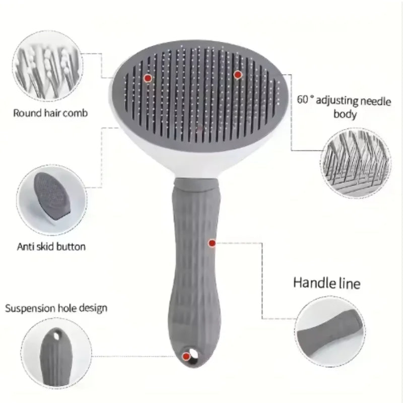 Self-Cleaning Pet Grooming Brush – Hair Removal & Dematting Comb