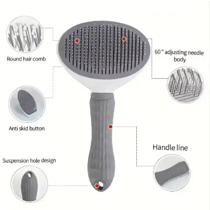 Self-Cleaning Pet Grooming Brush – Hair Removal & Dematting Comb