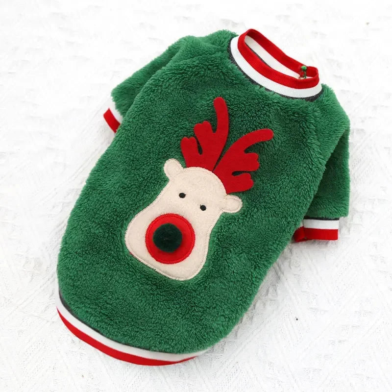 Christmas Reindeer Pet Hoodie – Warm Winter Costume