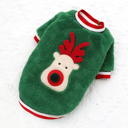 Christmas Reindeer Pet Hoodie – Warm Winter Costume
