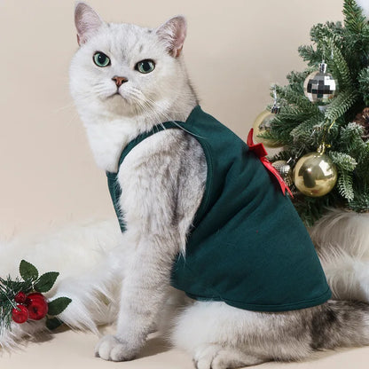 Christmas Plaid Pet Dress – Classic Holiday Party Outfit for Dogs & Cats