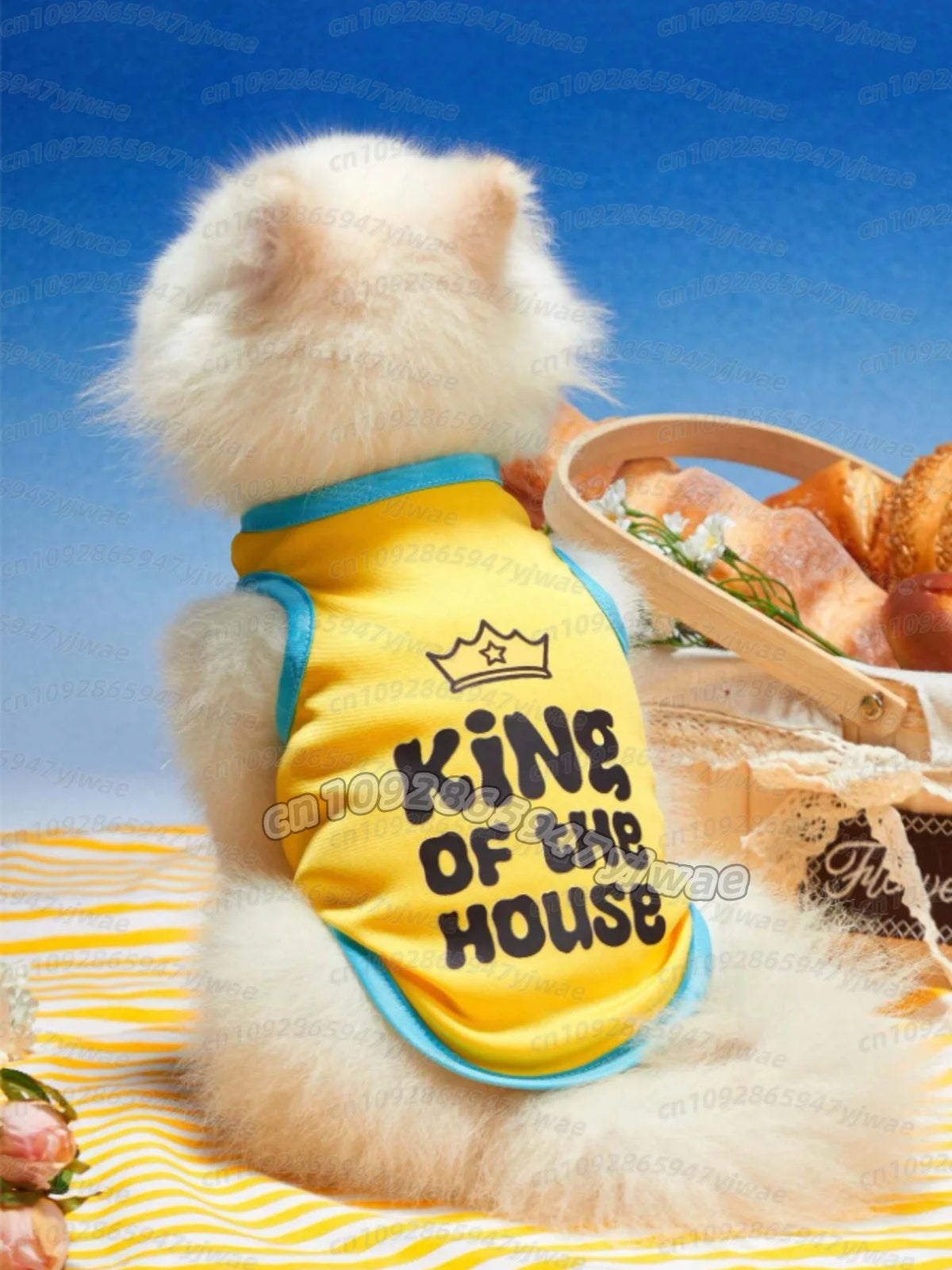 King of the House Pet Basketball Vest – Summer T-Shirt for Dogs & Cats