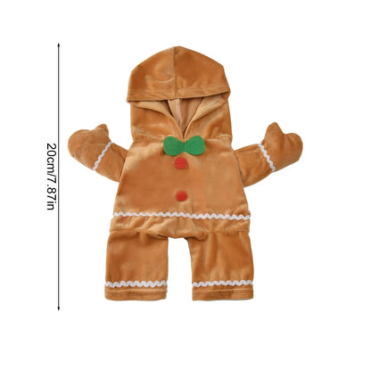 Gingerbread Man Pet Costume – Plush Christmas Outfit for Dogs & Cats