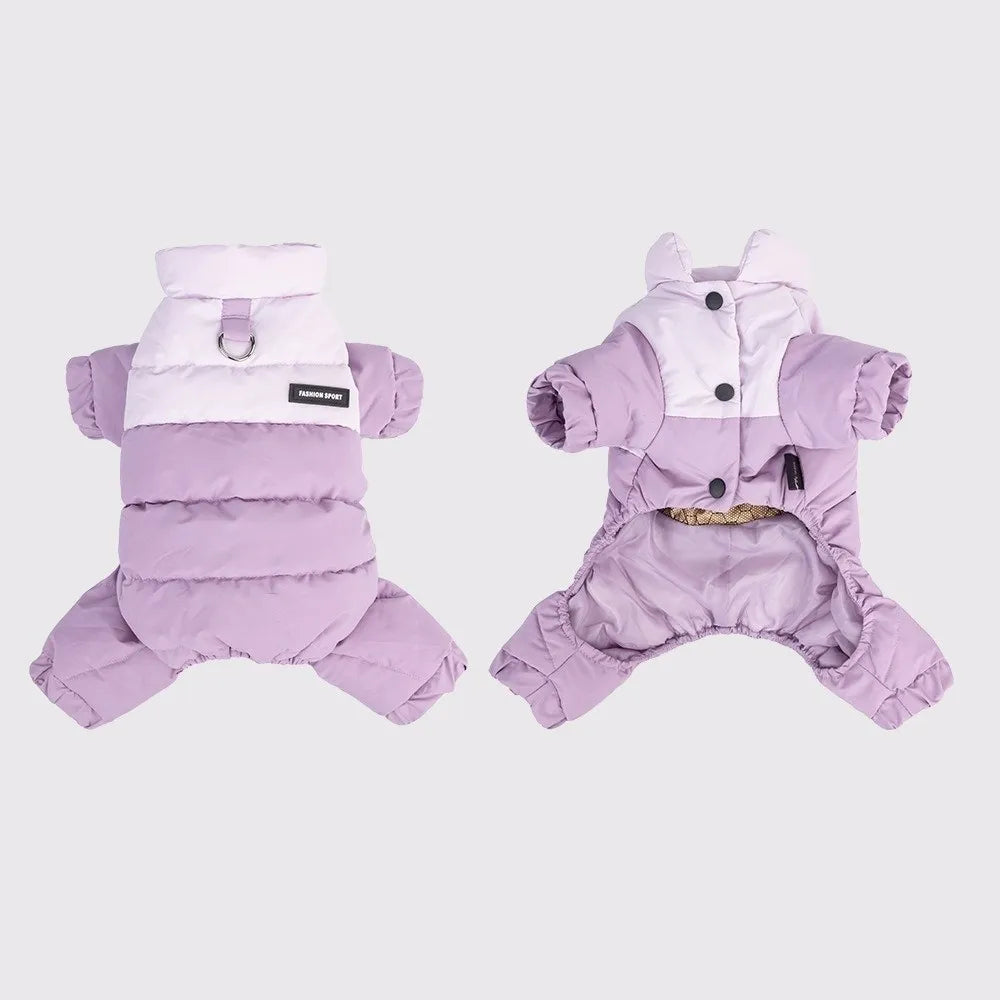 Graphene Insulated Pet Winter Jumpsuit – Waterproof Padded Four-Leg Coat for Dogs & Cats