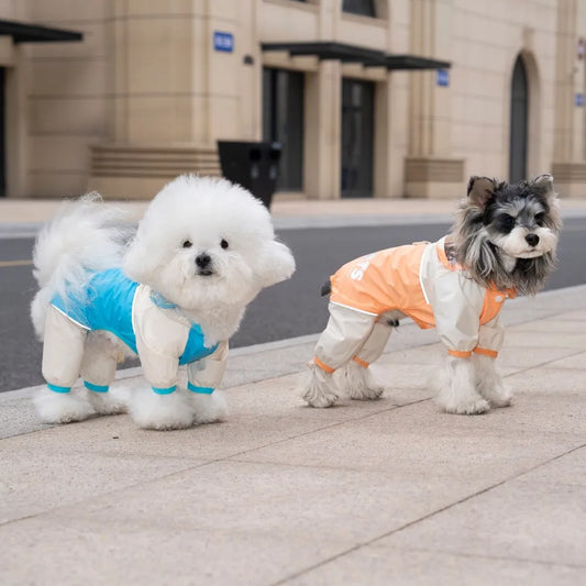 Four-Leg Waterproof Dog Raincoat – Hooded Windproof Full-Body Outdoor Coat