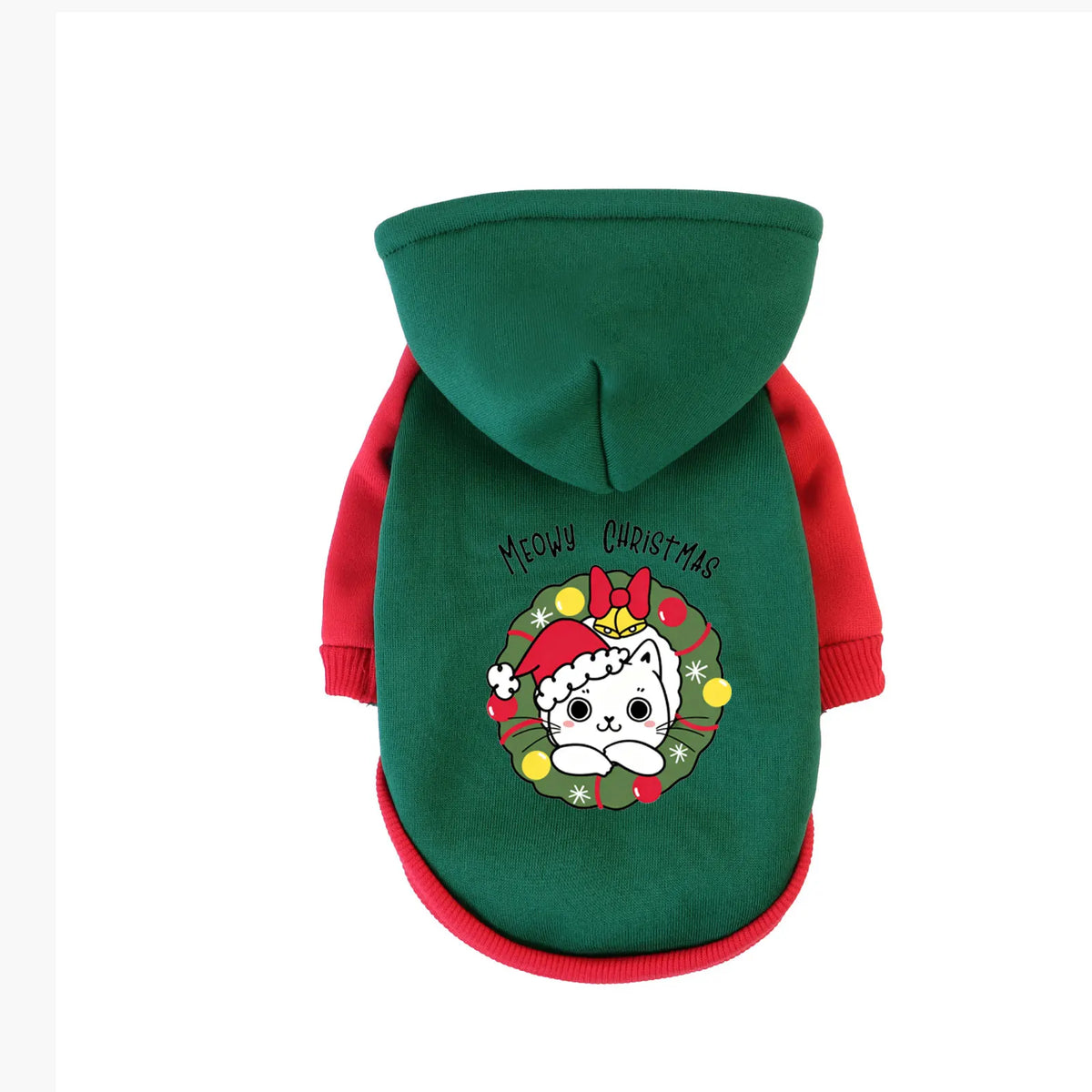 Christmas Cotton Pet Hoodie – Warm Winter Sweatshirt for Dogs & Cats