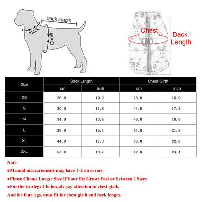 Christmas Print Pet Jacket – Winter Coat with D-Ring for Dogs & Cats