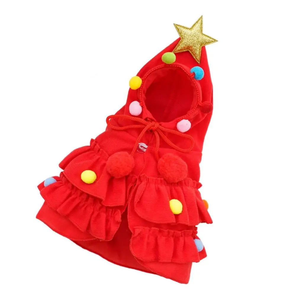 Colorful Christmas Tree Pet Cloak – Festive Santa Cape for Dogs & Cats
