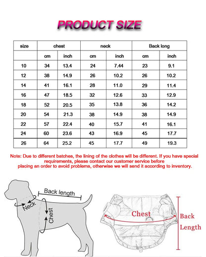 PP Cotton Dog Winter Jacket – Warm Padded Coat for Small & Medium Dogs