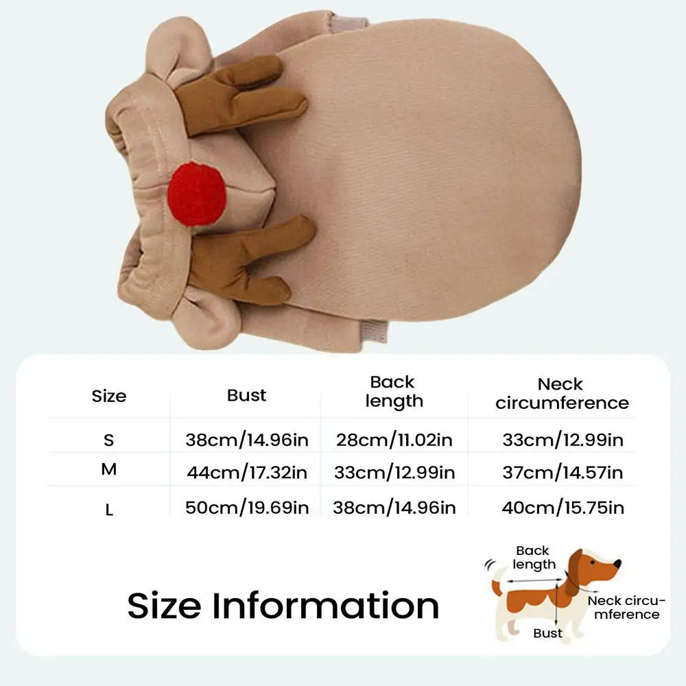 3D Reindeer Pet Costume – Festive Deer Outfit for Dogs & Cats