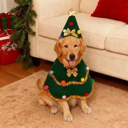 Funny Christmas Tree Pet Costume – Festive Holiday Outfit for Dogs & Cats