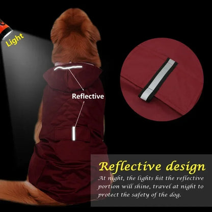 9-Size Reflective Dog Raincoat – Waterproof Hooded Jacket for Small to Large Dogs