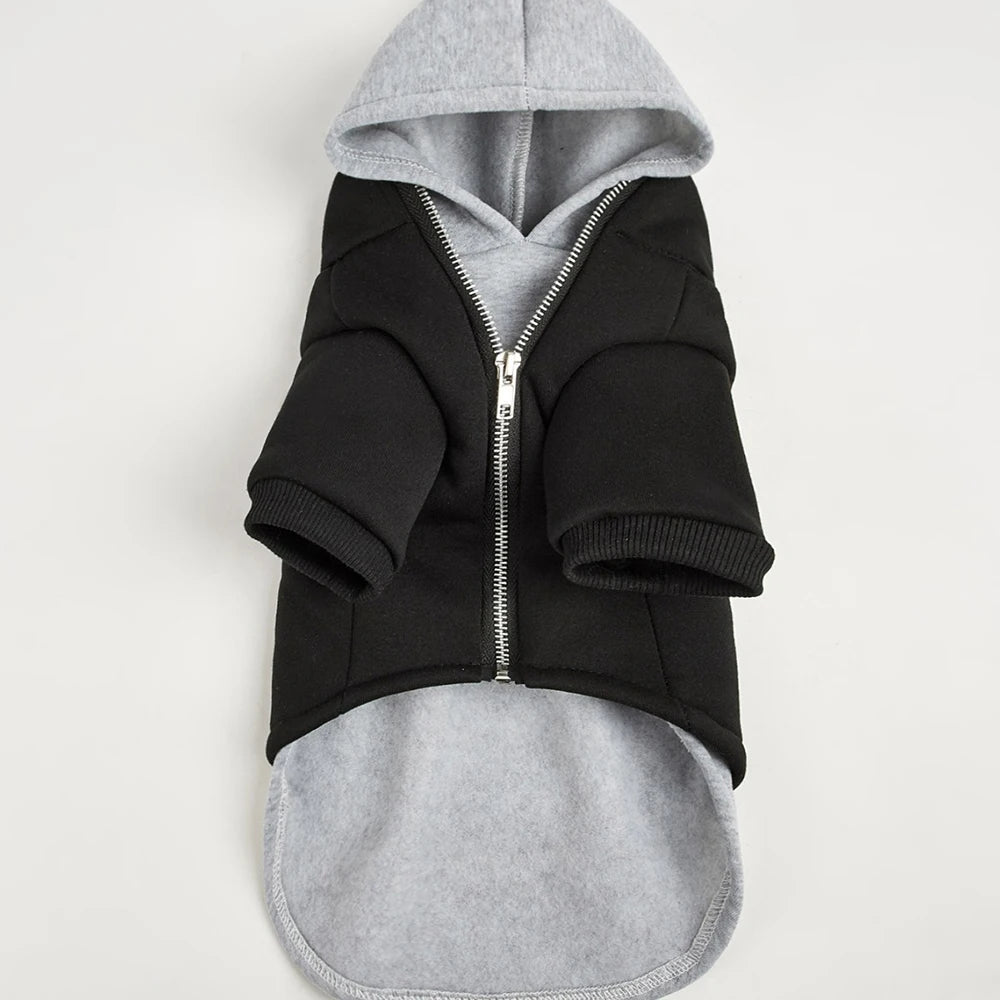 Two-Piece Style Pet Hoodie – Warm Hooded Sweatshirt for Dogs & Cats