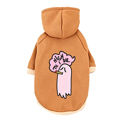 Ghost Print Halloween Pet Hoodie – Warm Fall & Winter Sweatshirt for Dogs & Cats