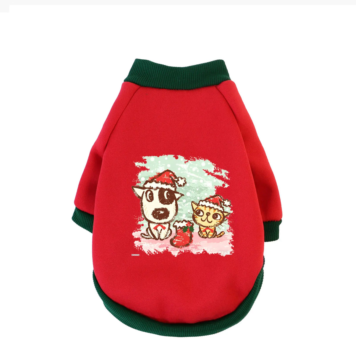 Christmas Cotton Pet Hoodie – Warm Winter Sweatshirt for Dogs & Cats
