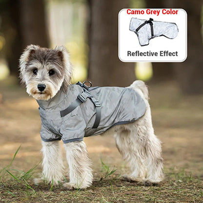 Waterproof Reflective Dog Raincoat with Harness – Outdoor Rain Jacket